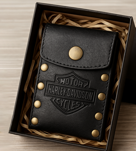 Porte-cartes artisanal en cuir vintage – Nom personnalisable inclus